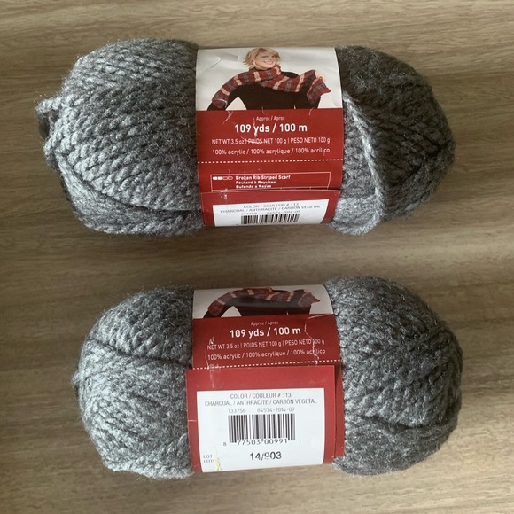 NWT 2 Loops & Threads Charisma Yarns in Grey Color Approximately 109 yds / 100 m - Picture 2 of 3